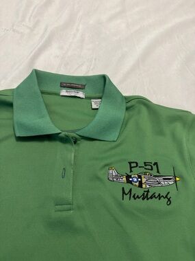 P-51 Mustang Embroidered Polo - Green
